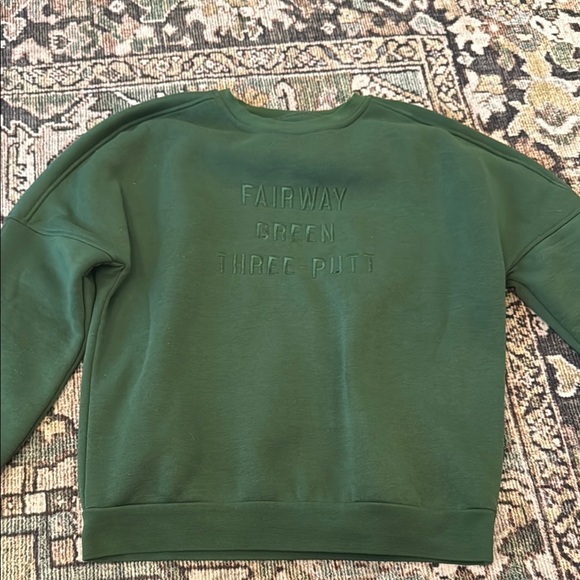 Waggle Green Sweatshirt with Embossed Text - Picture 1 of 4
